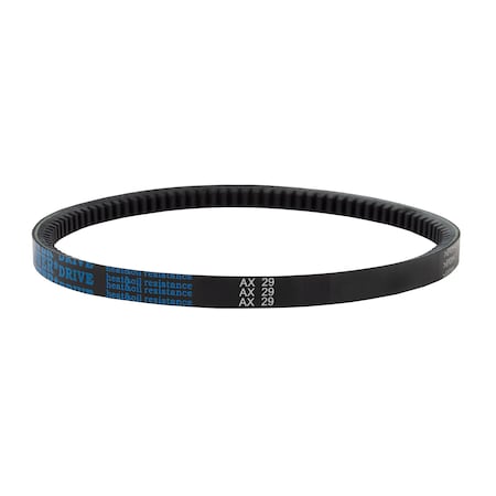 D&D AX29 Cogged, Classical V-Belt, 31 in Outside Length, 1/2 in Top Width, 5/16 in Thickness, 1 Ribs AX29